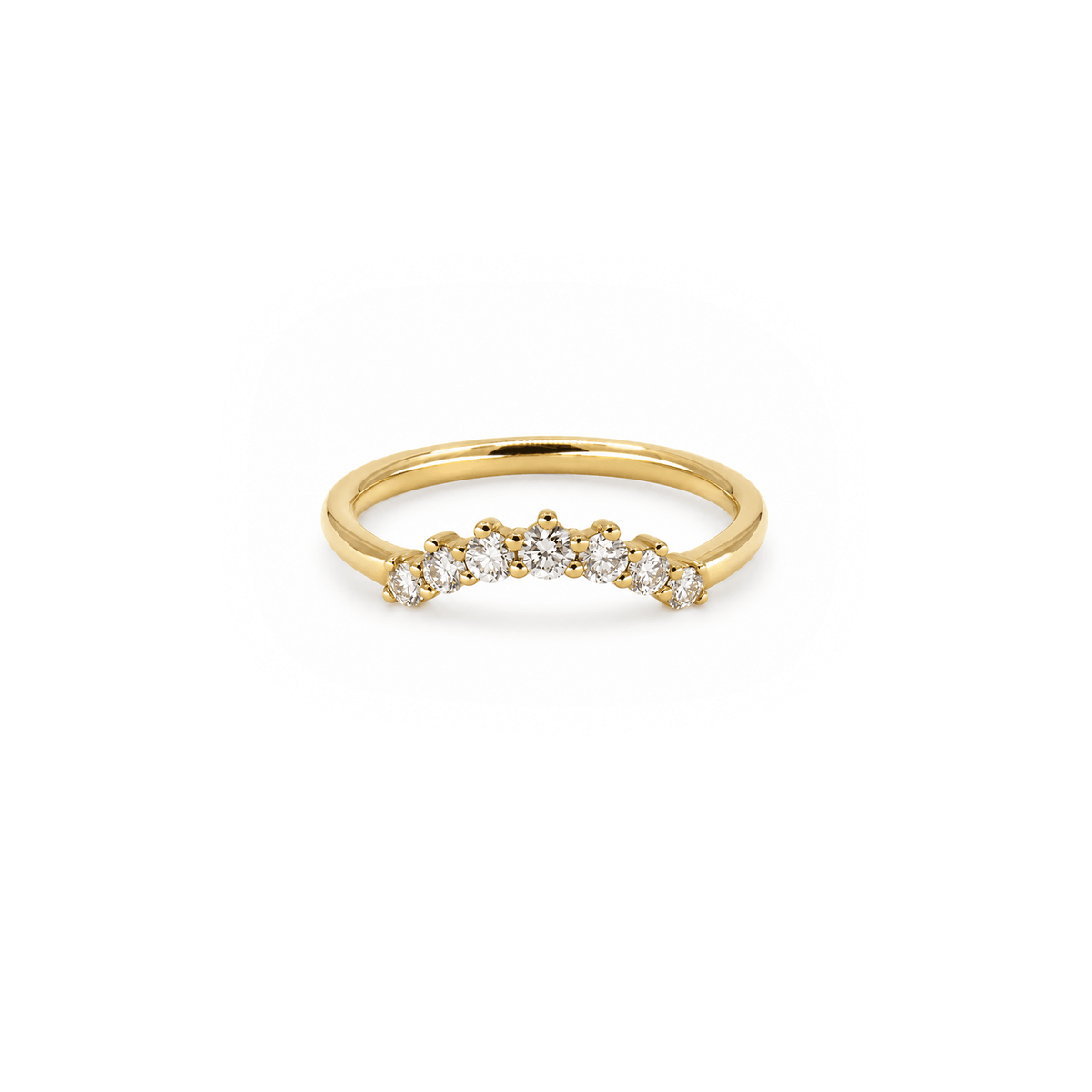 Seven-Stone Diamond Contour Wedding Ring
