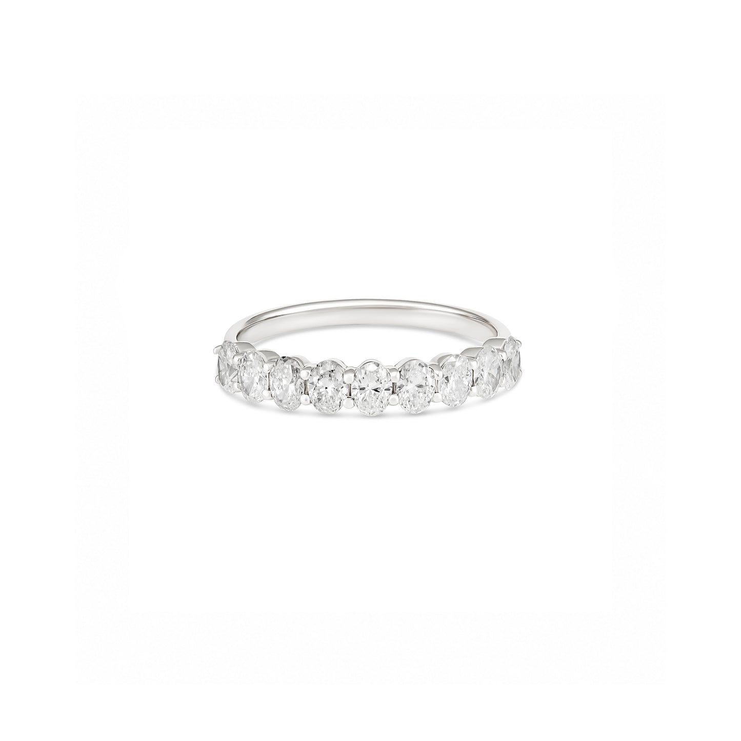 18ct White Gold Oval Diamond Eternity Ring
