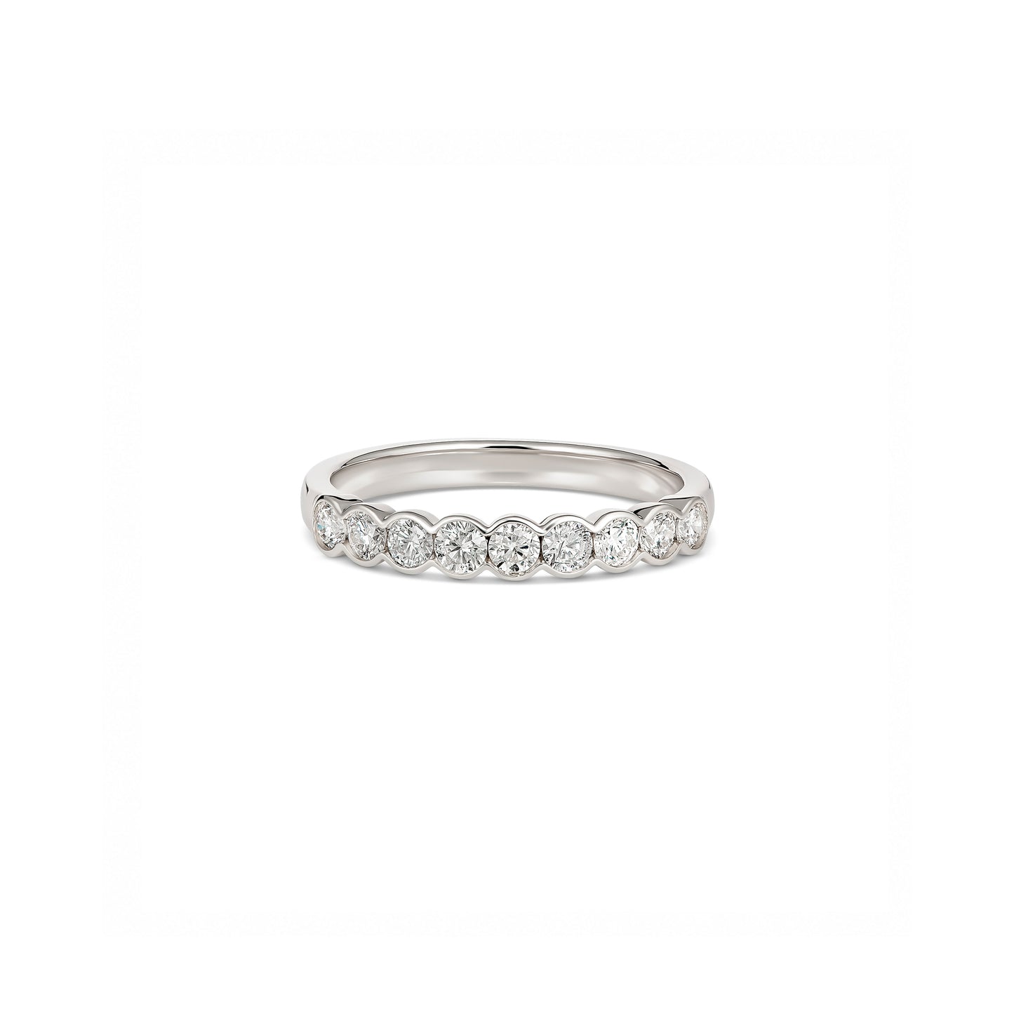 18ct White Gold Semi-Bezel Diamond Ring