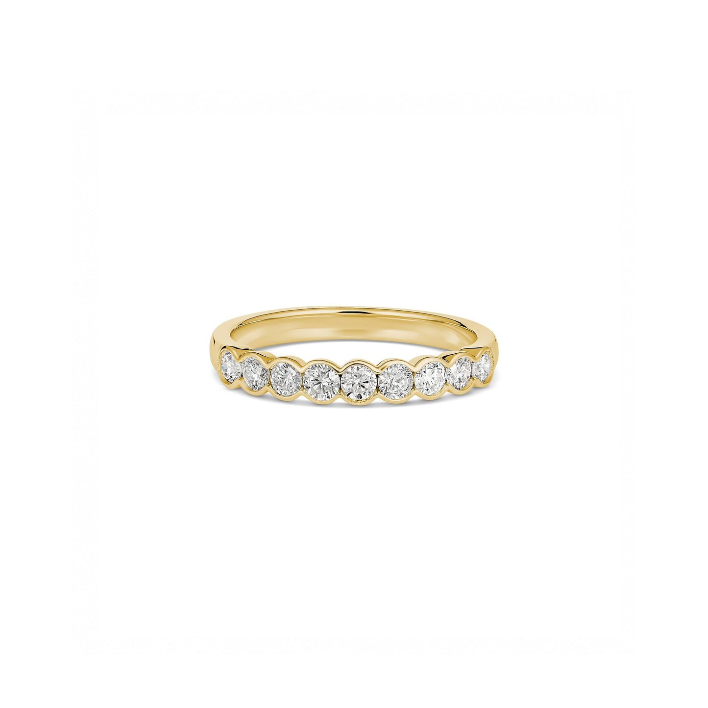 18ct Yellow Gold Semi-Bezel Diamond Ring