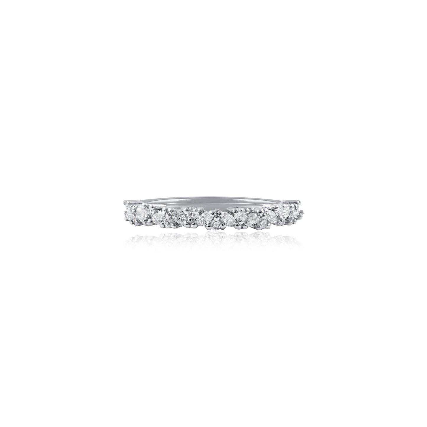 Platinum Marquise & Round Diamond Wedding Ring