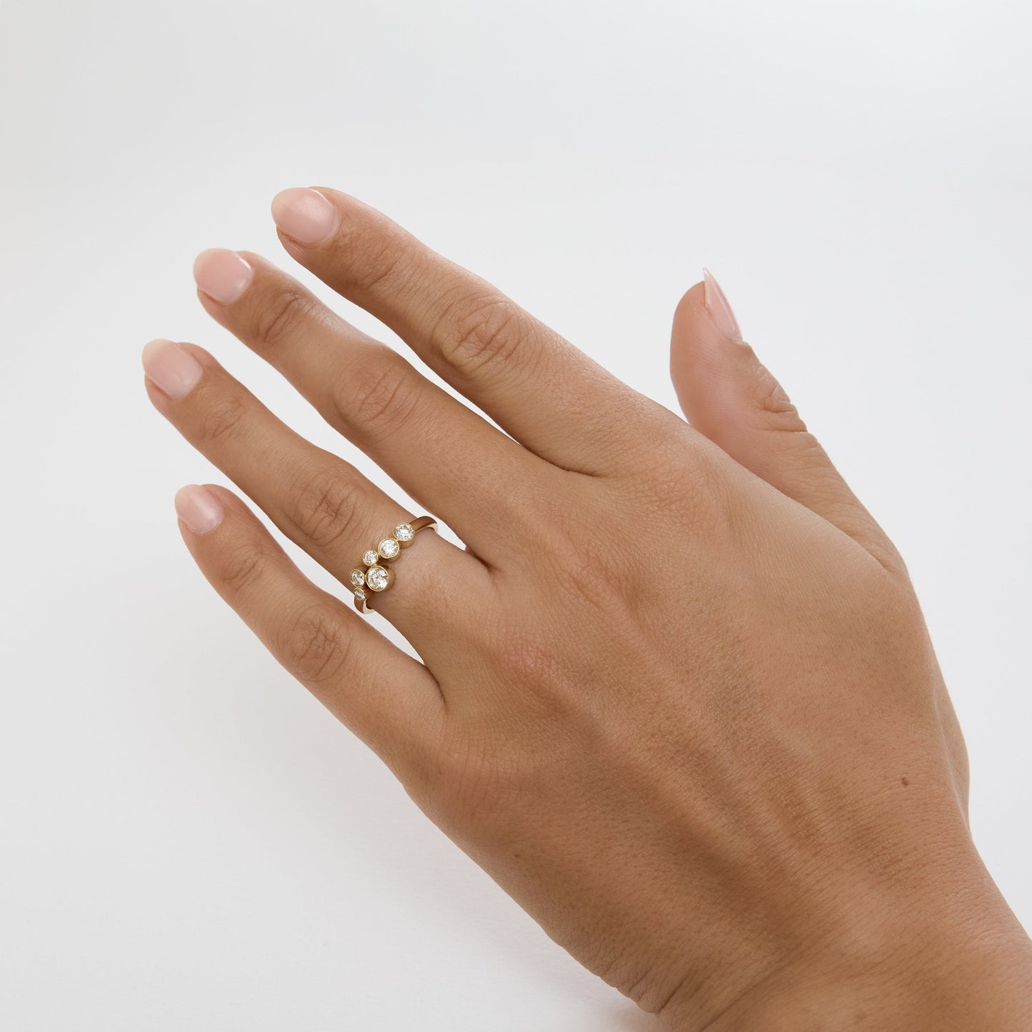 Bezel Diamond Cluster Ring