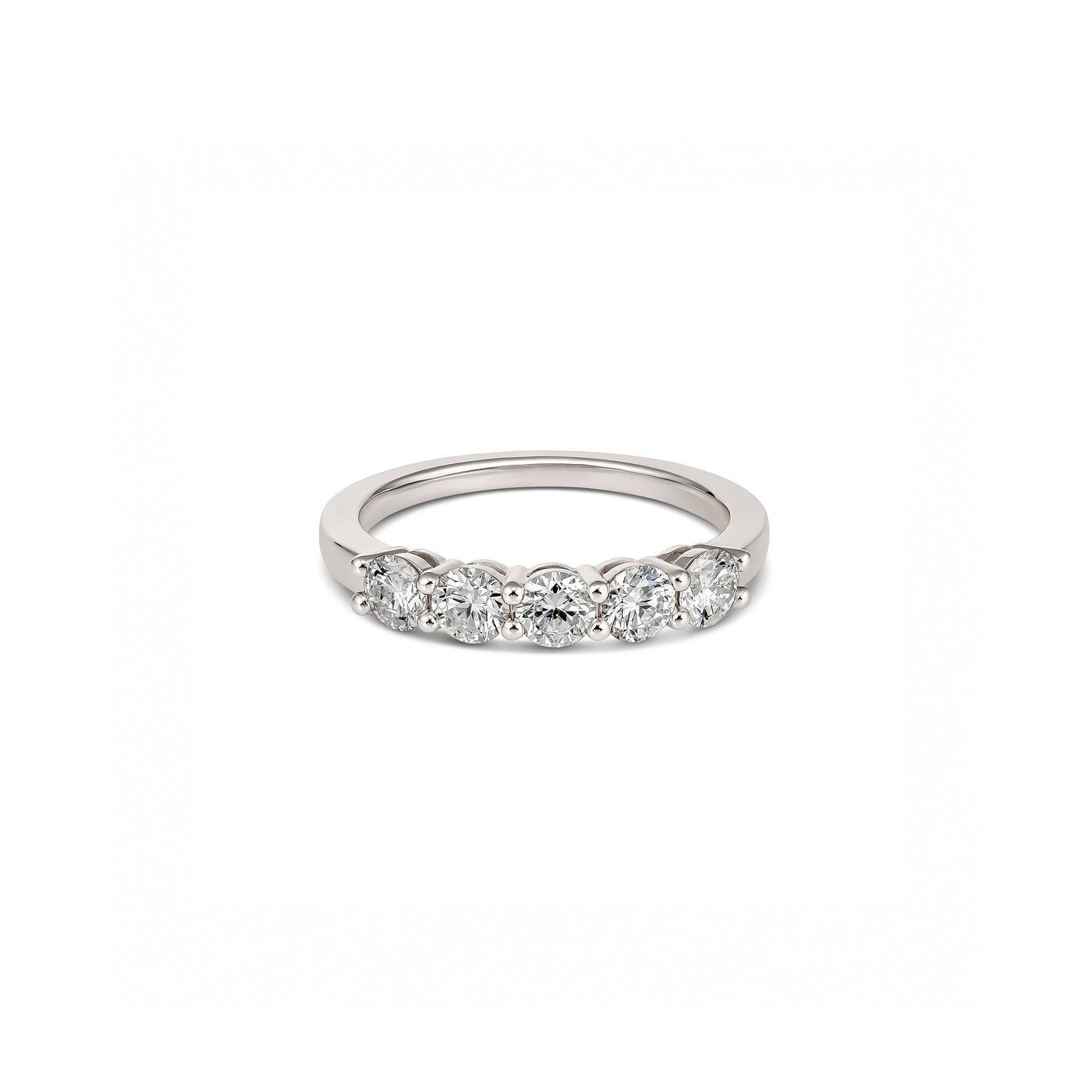 18ct White Gold Round 5 Stone Diamond Ring