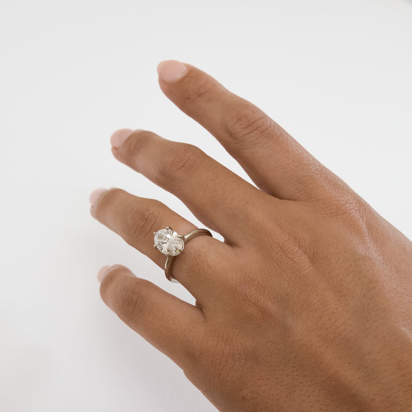 3ct 6-claw Oval Solitaire in Platinum