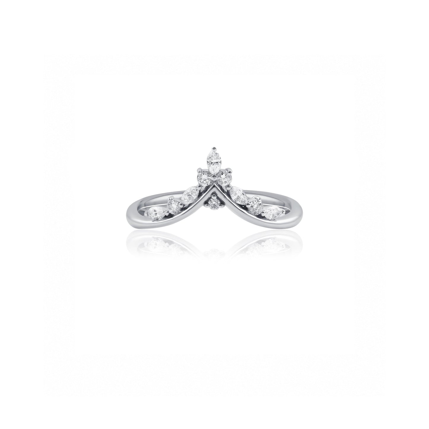 V-Shaped Contoured Wedding Ring