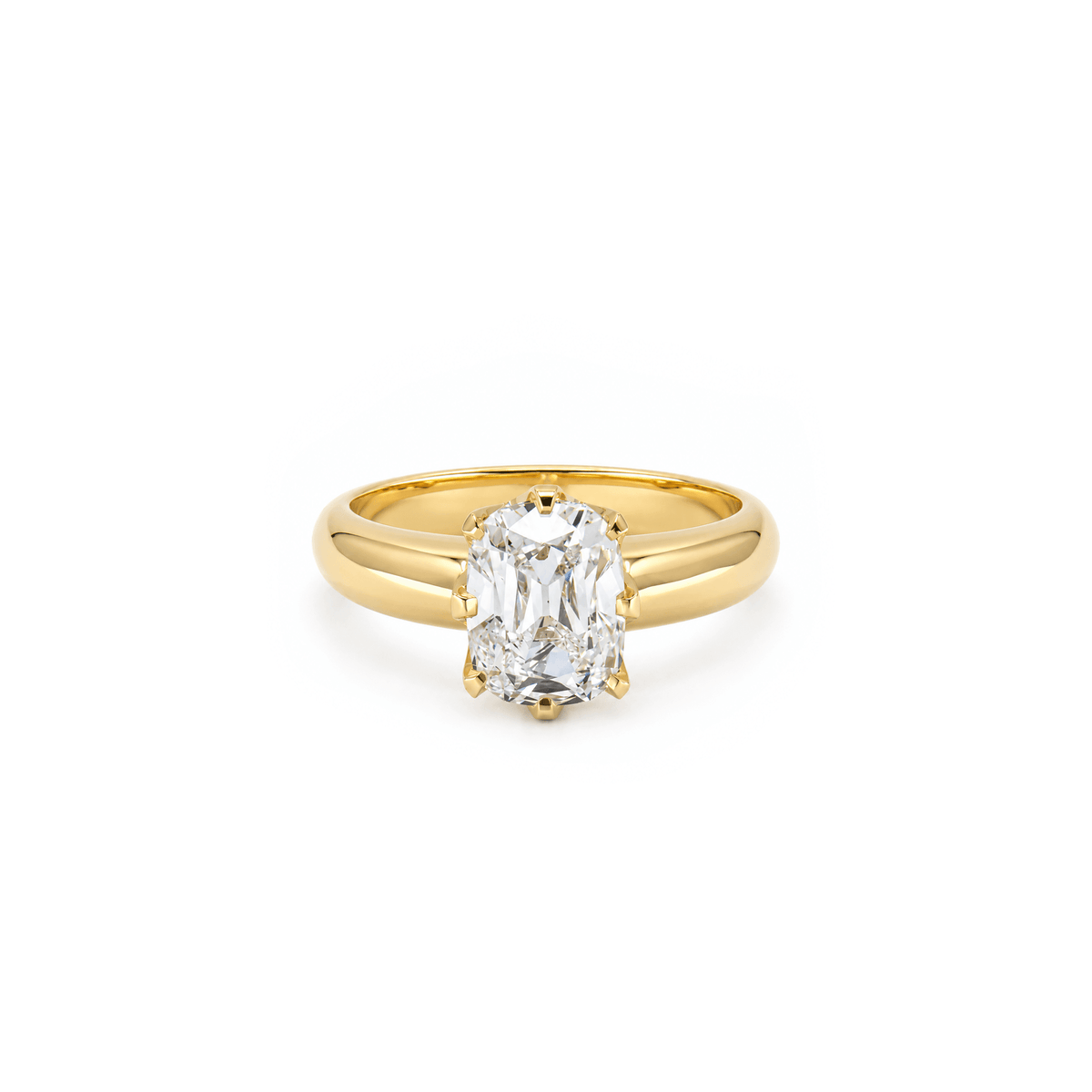 2ct Long Euro Cut Cushion Engagement Ring