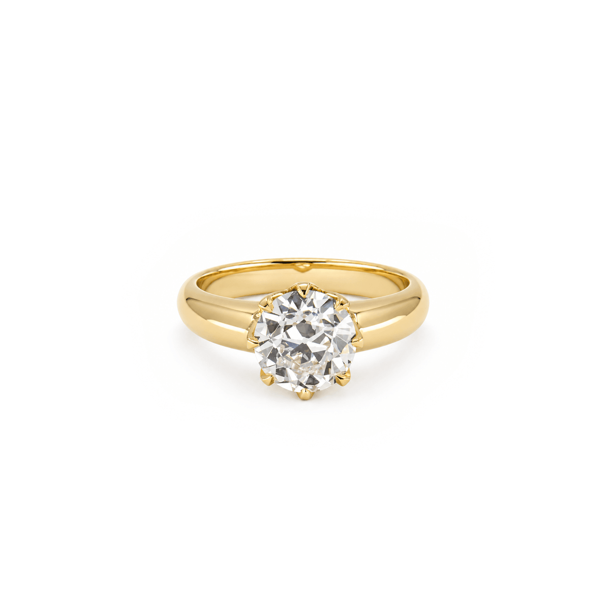 2ct Old European Cut Round Diamond Engagement Ring