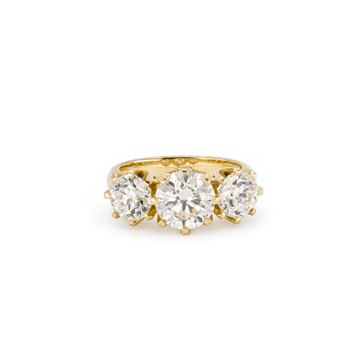 4cttw Old Euro Cut Diamond Trilogy Ring