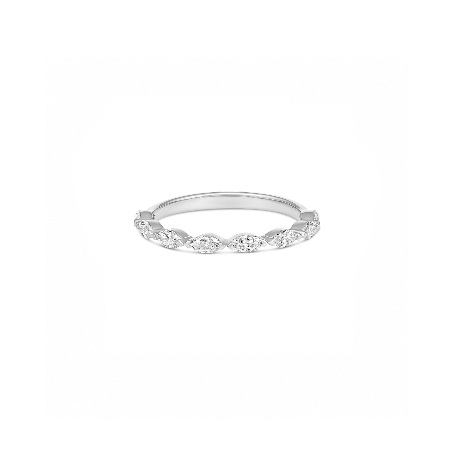 9ct White Gold East-West Marquise Diamond Ring