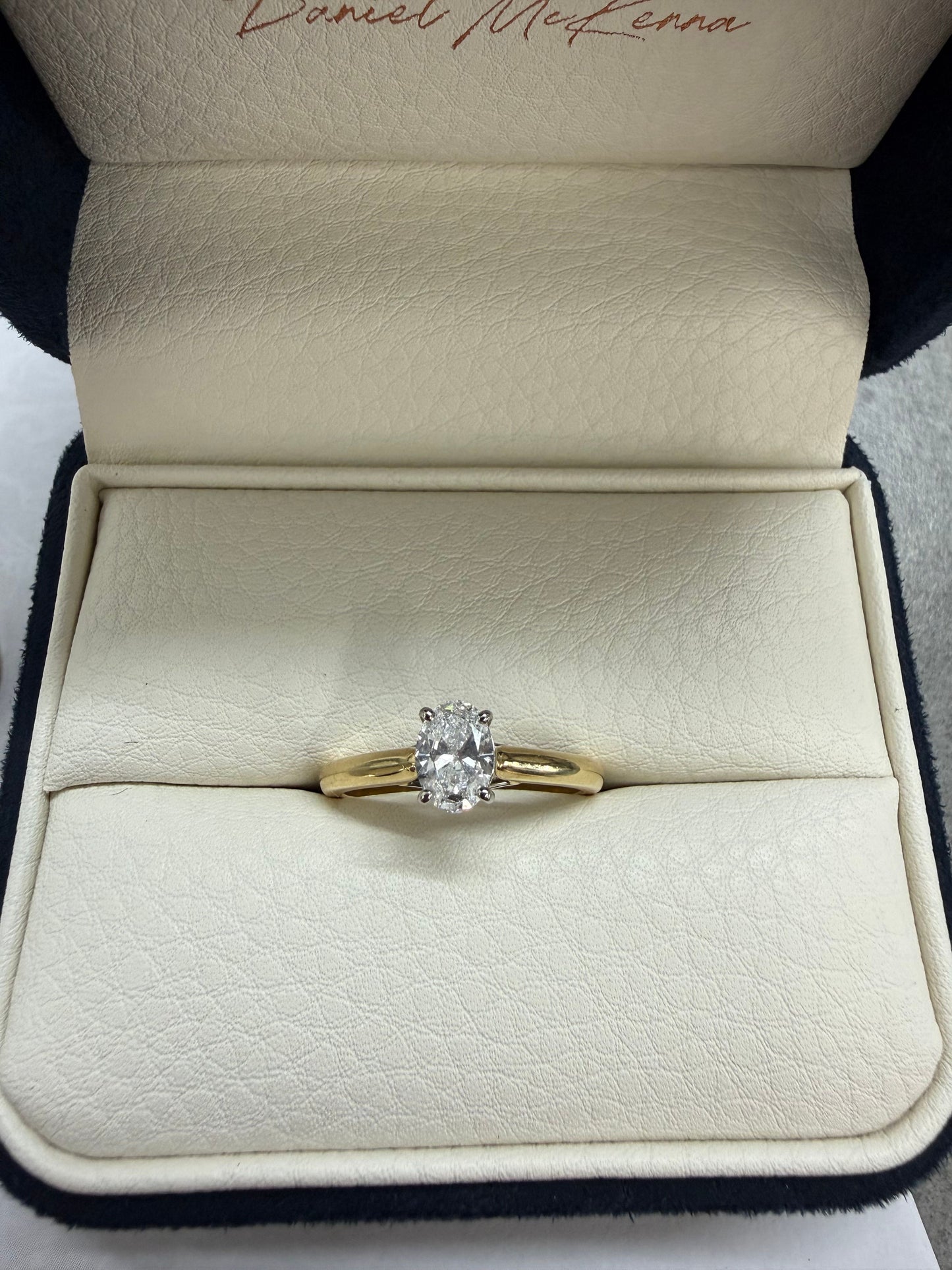 0.65ct D/Vs1 Oval Lg Diamond Solitaire in 18ct