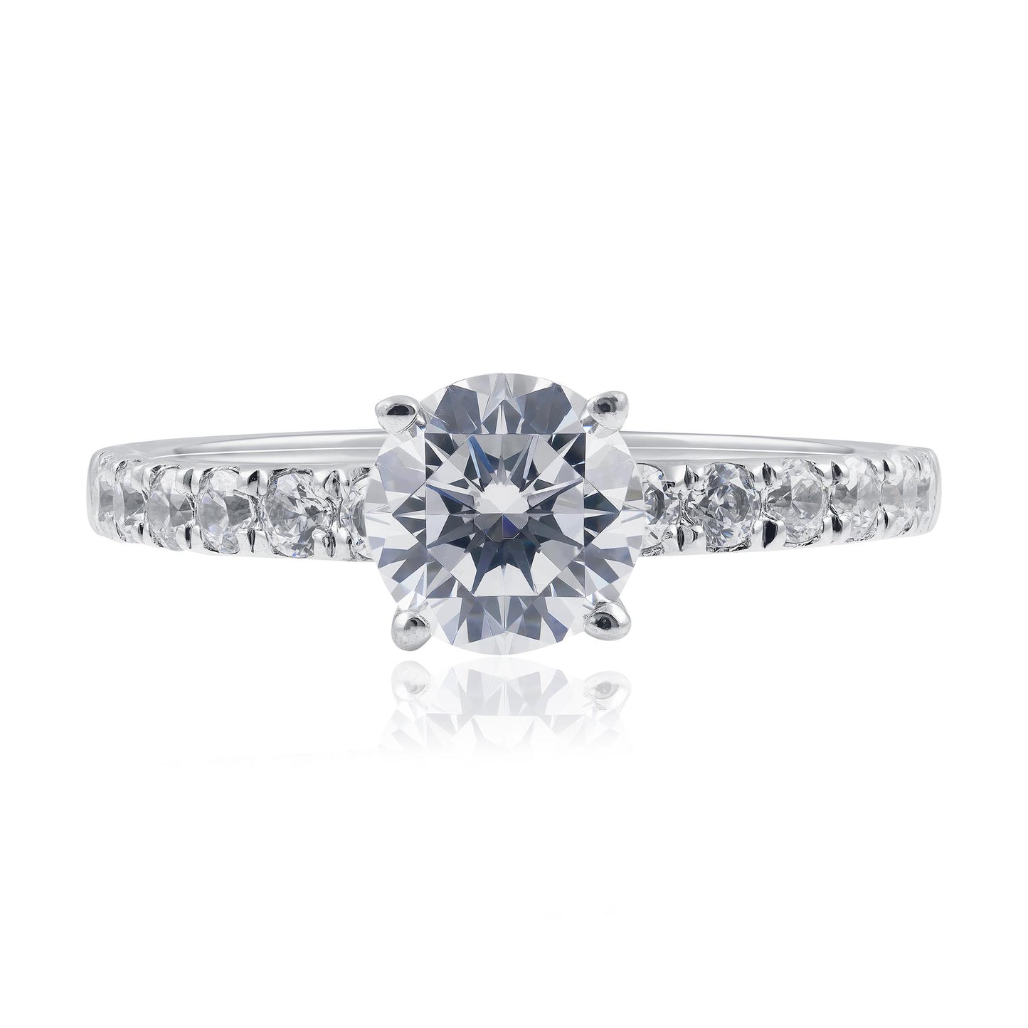 Round Brilliant-Cut Lab-Grown Diamond Engagement Ring
