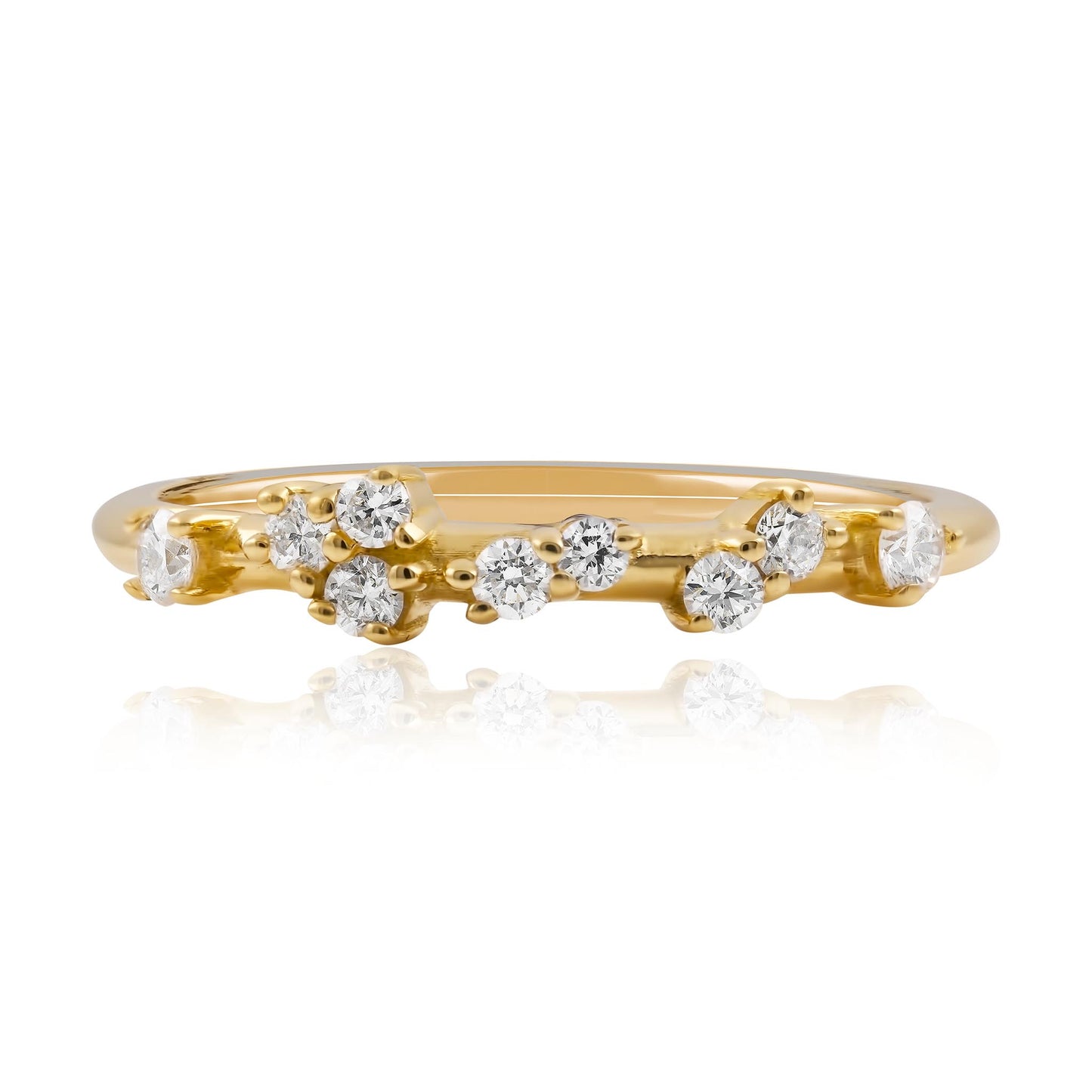 Yellow Gold Diamond Cluster Ring