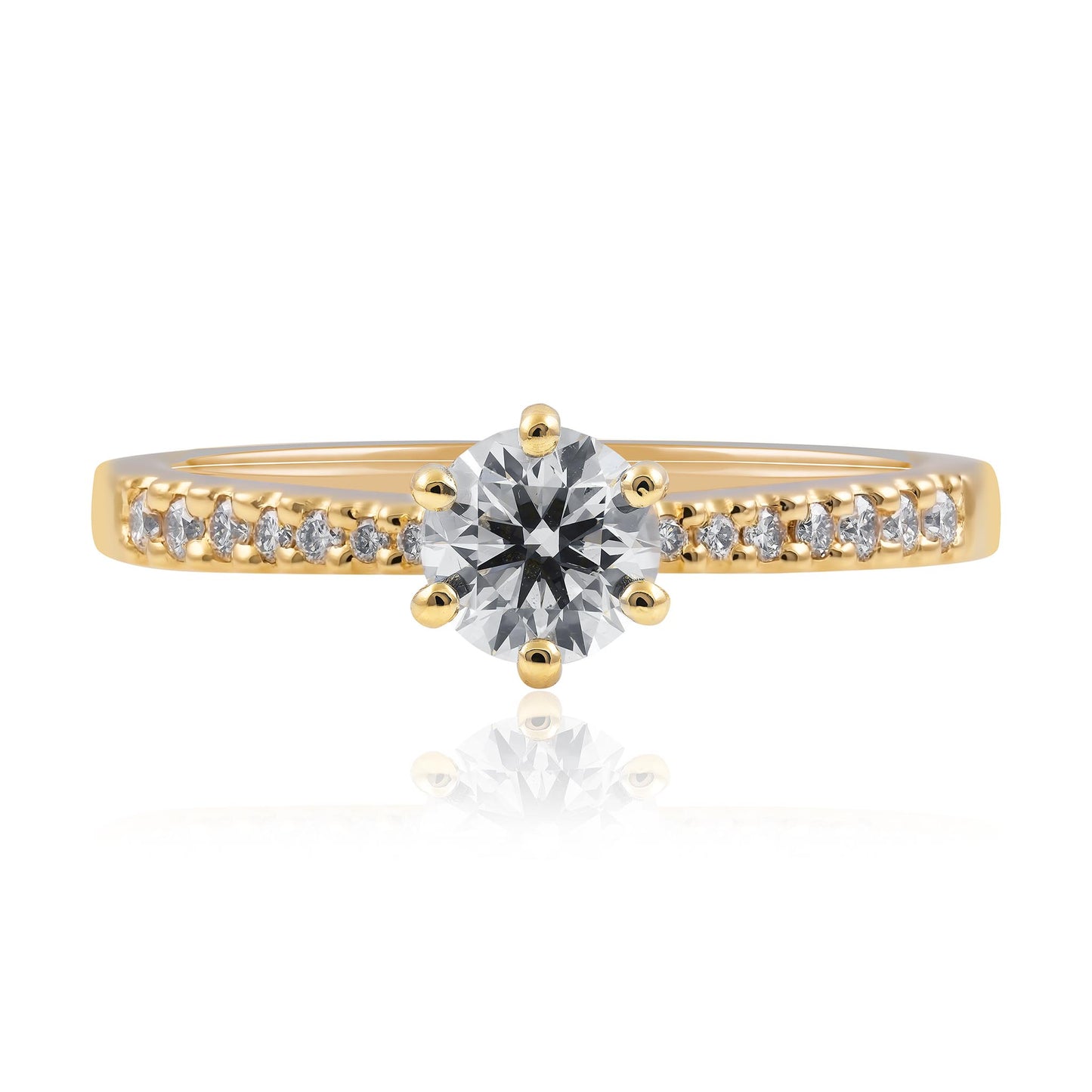 Diamond Engagement Ring with Tapered Band