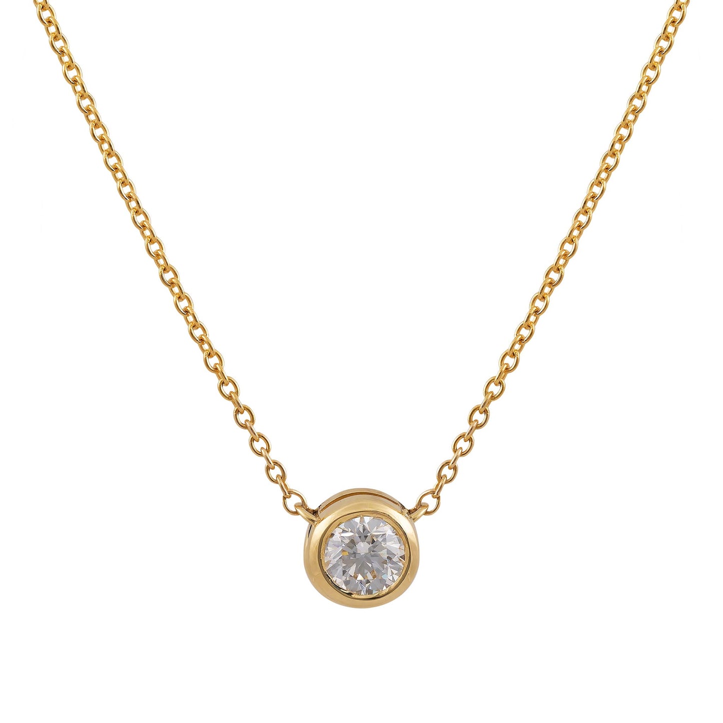 Minimalist Yellow Gold Diamond Necklace