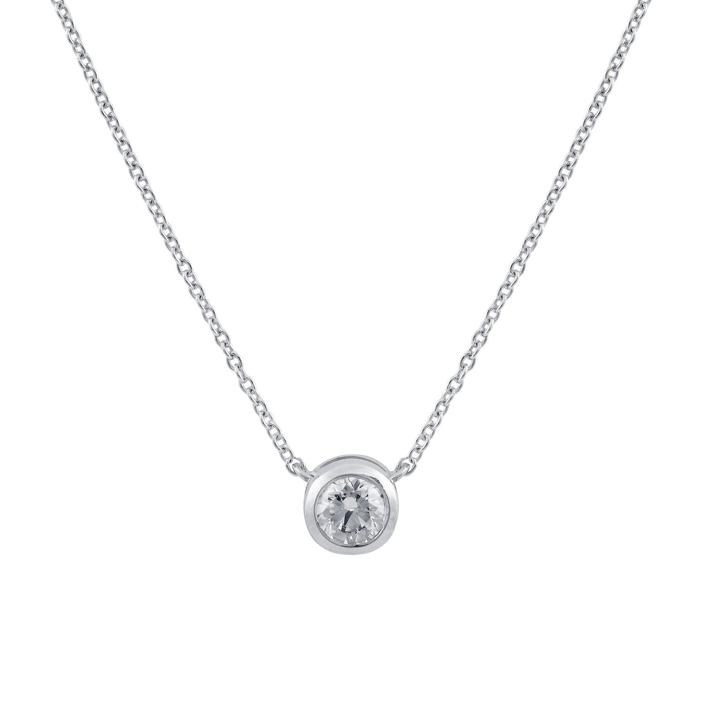 Minimalist White Gold Diamond Necklace