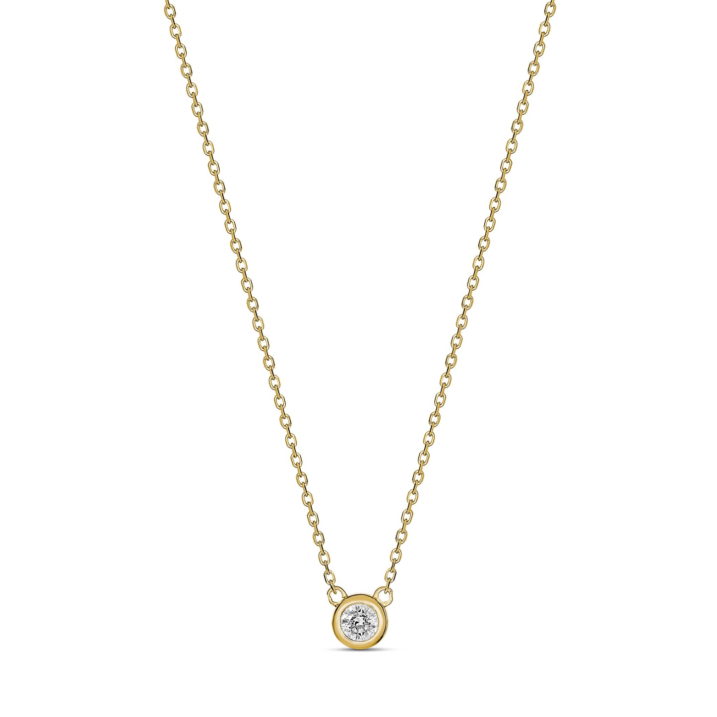 Premium 18CT Yellow Gold Diamond Bezel Set Necklace