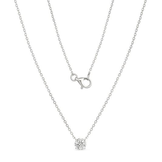 Stunning 18CT White Gold Claw-Set Diamond Necklace