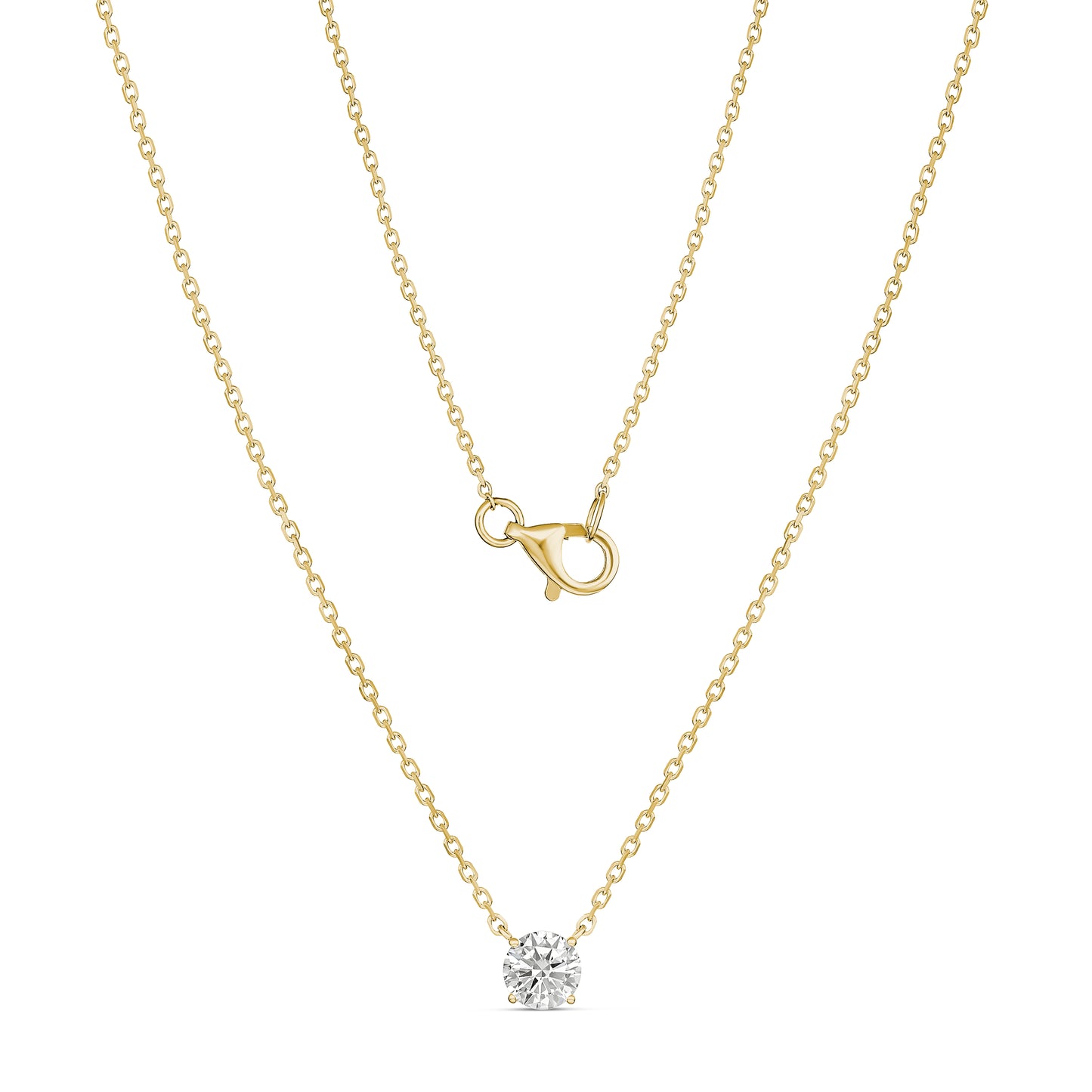 Stunning 18CT Yellow Gold Claw-Set Diamond Necklace
