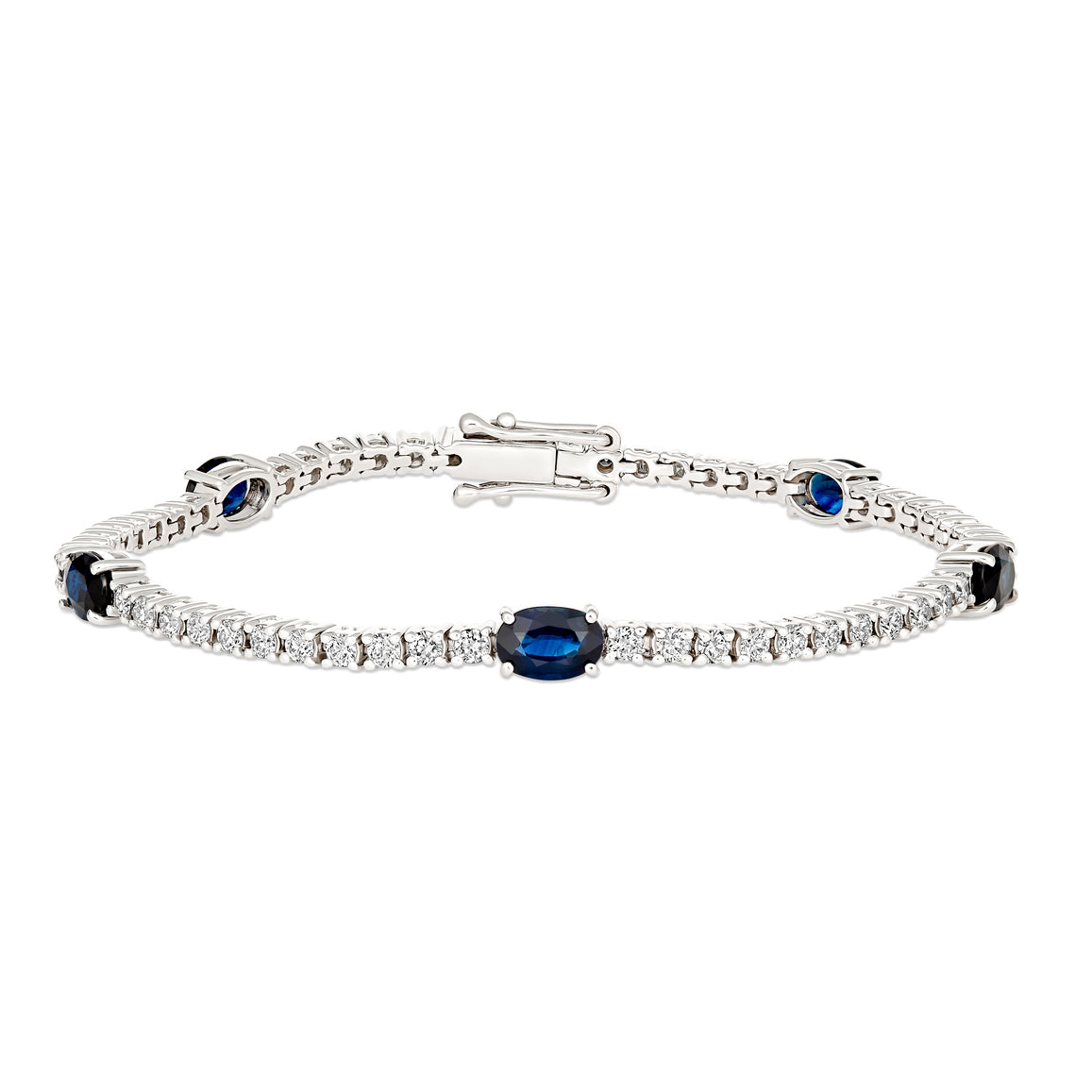Sophisticated Sapphire and Diamond Tennis Bracelet