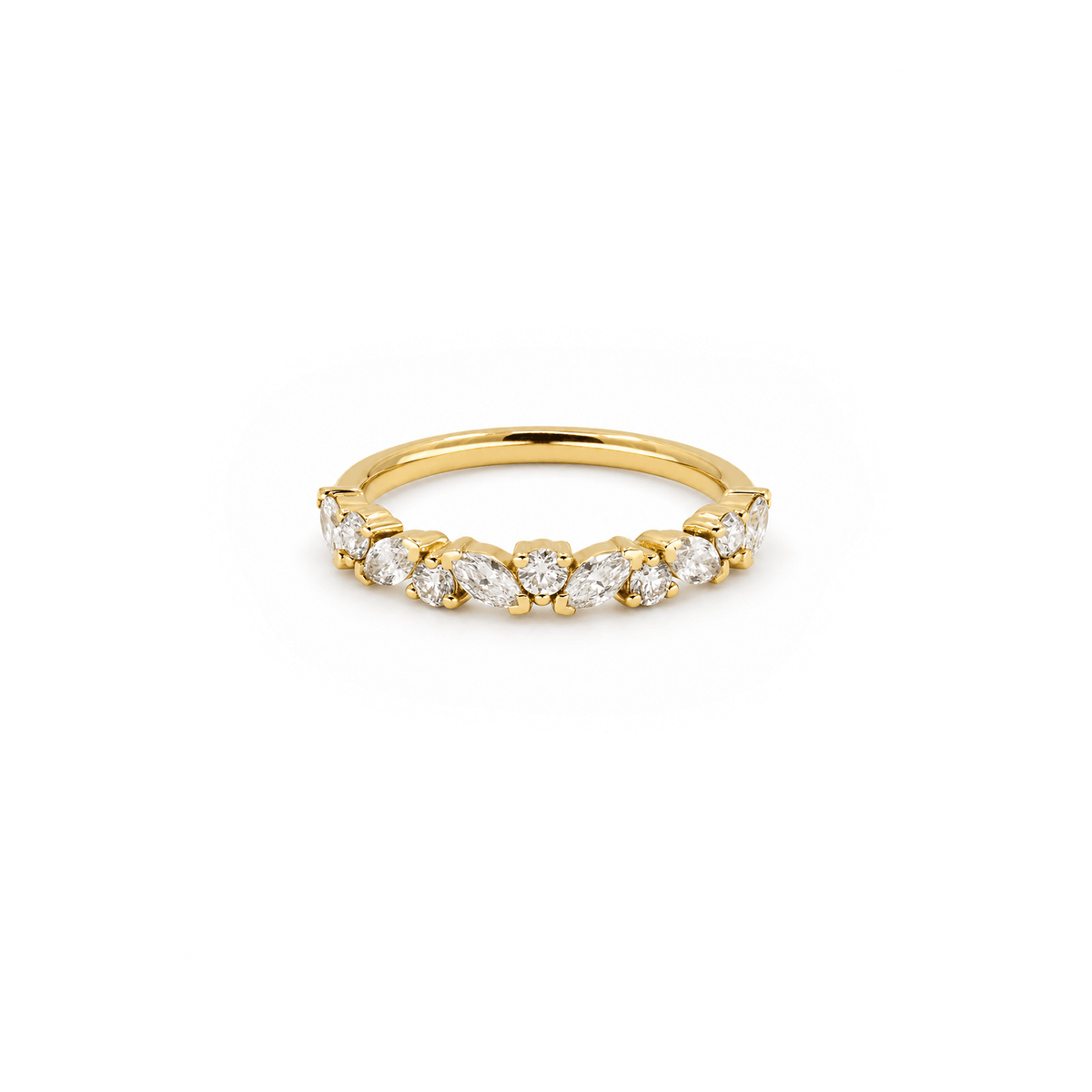 Round & Marquise Diamond Statement Band