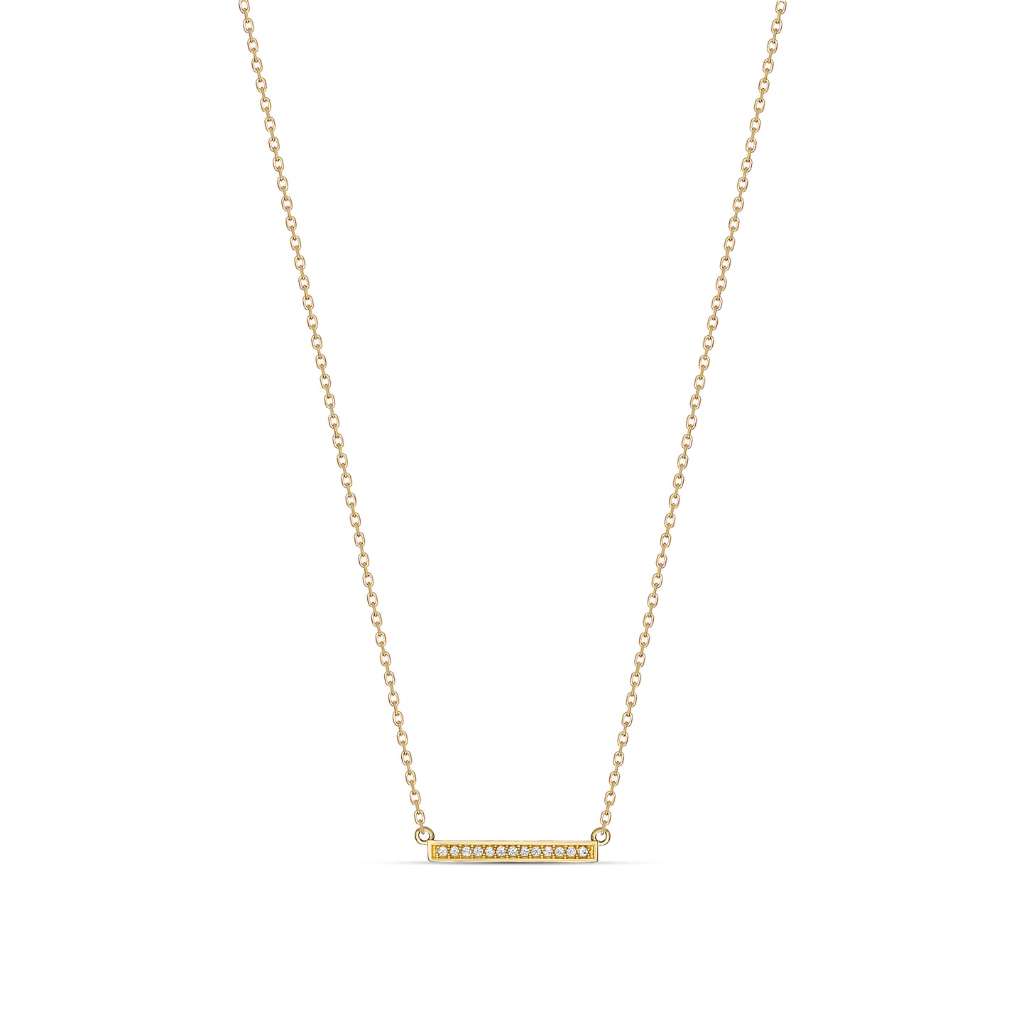 Minimalist 9CT Yellow Gold Cubic Zirconia Bar Necklace