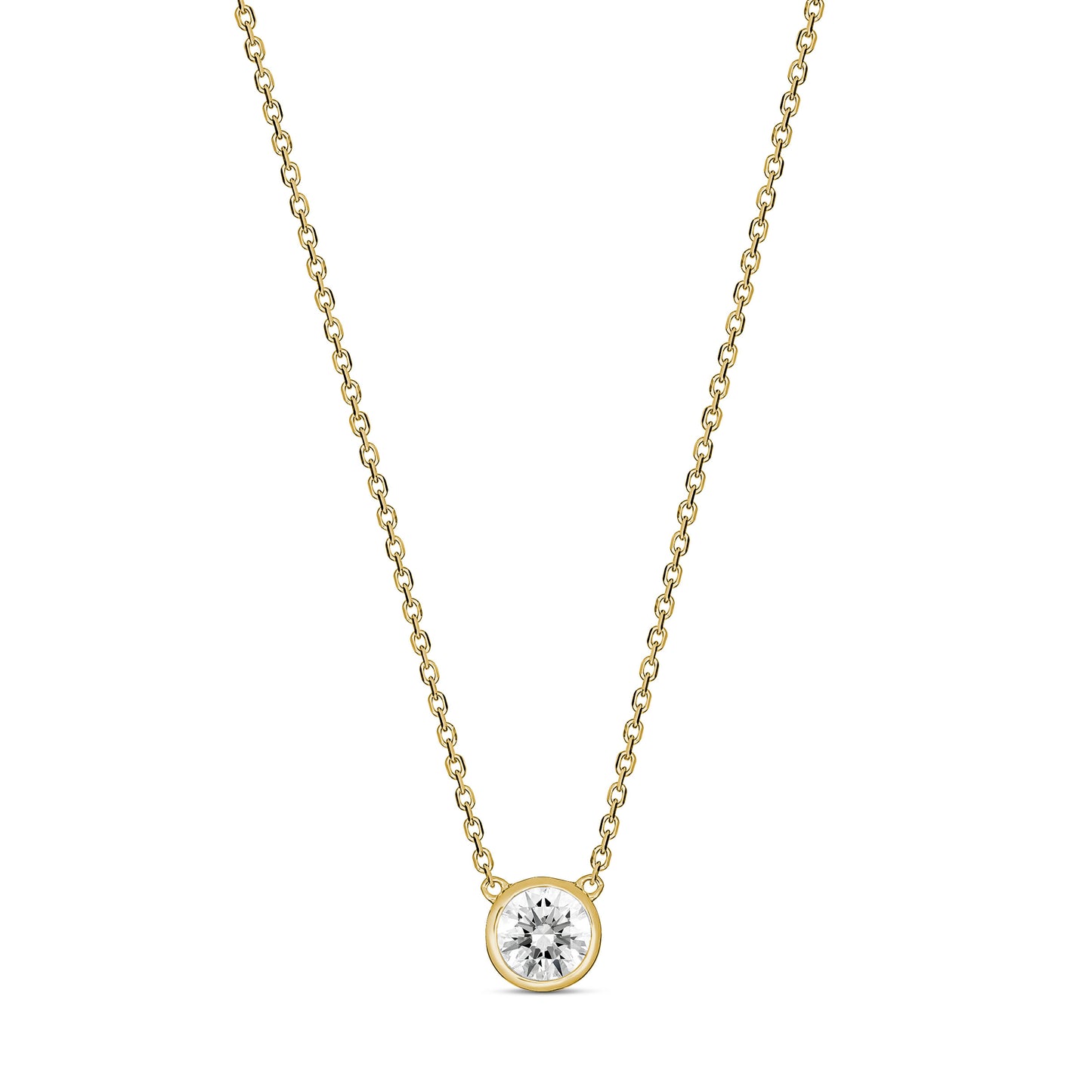 Bold 9CT Yellow Gold Large Diamond Bezel Necklace
