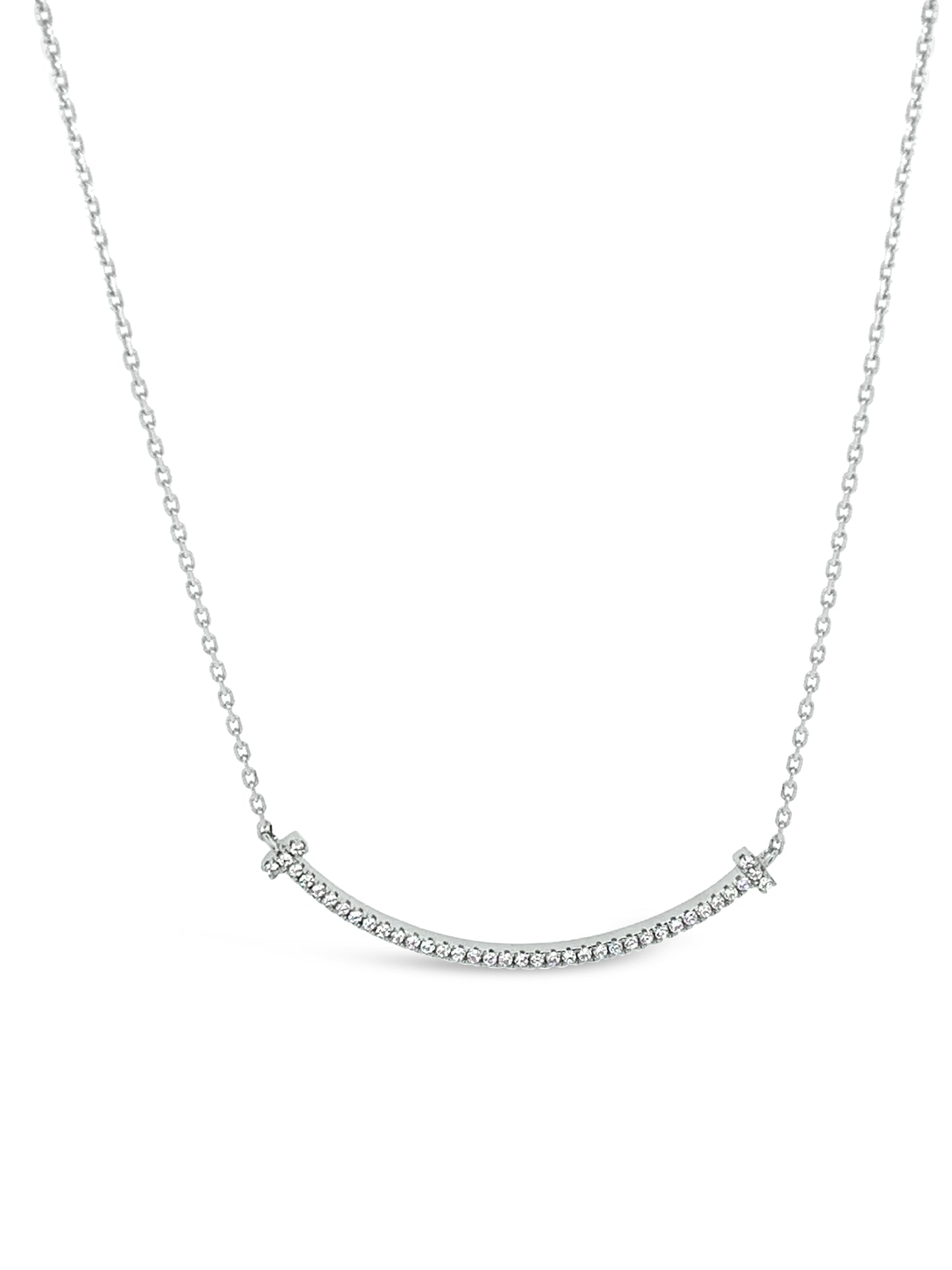 Contemporary Myriad Diamond Bar Necklace