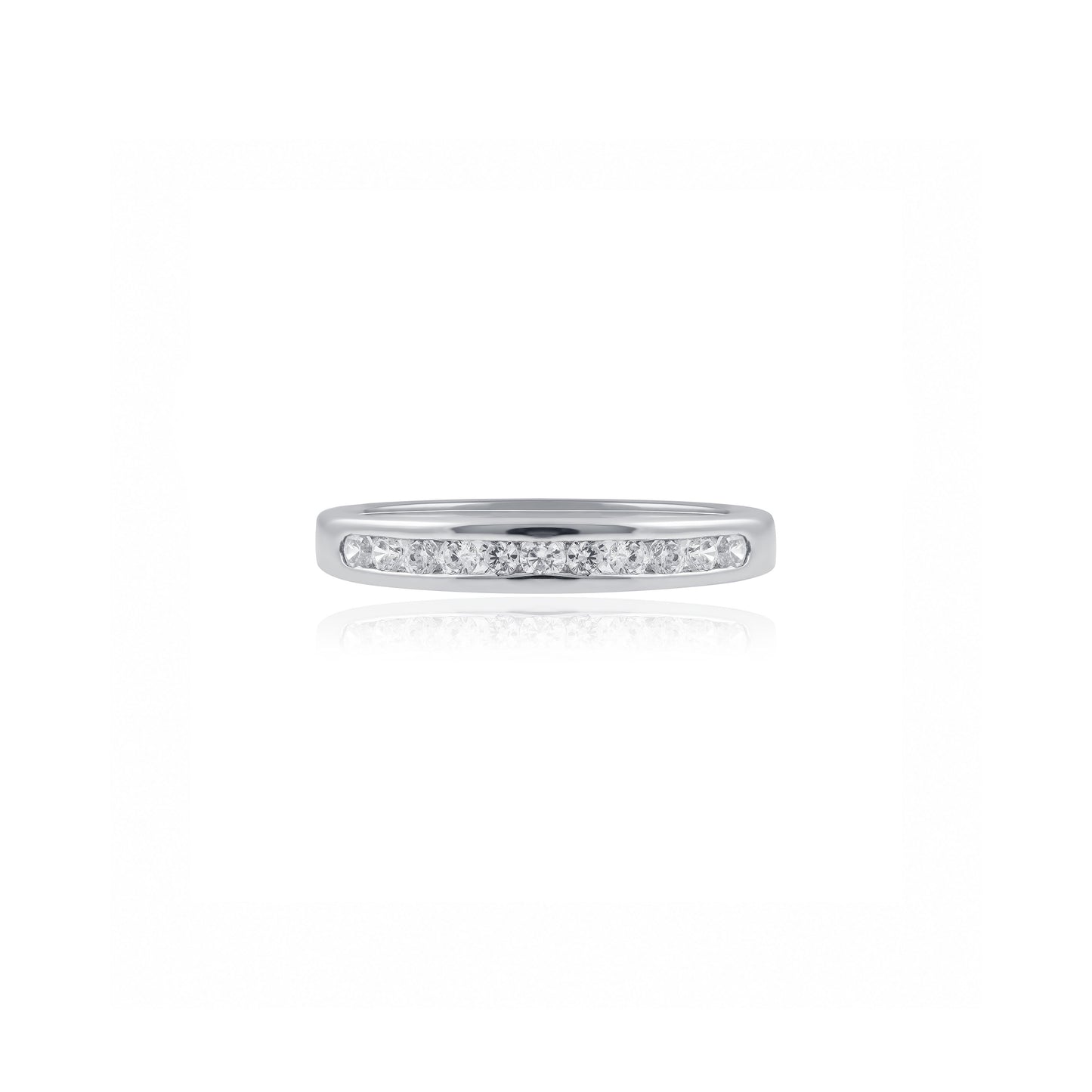 Platinum Channel Set Diamond Wedding Ring