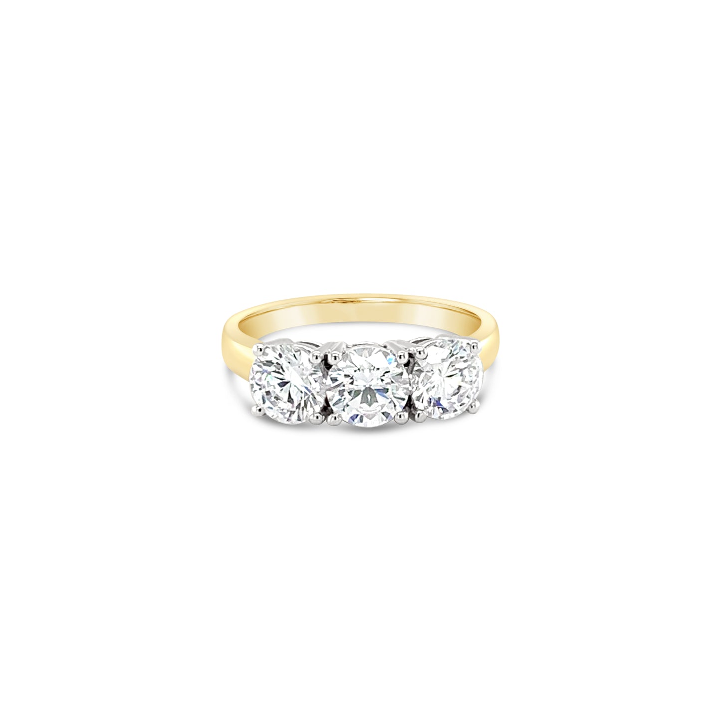 Luxury 18CT Yellow Gold 3 - Stone Diamond Ring