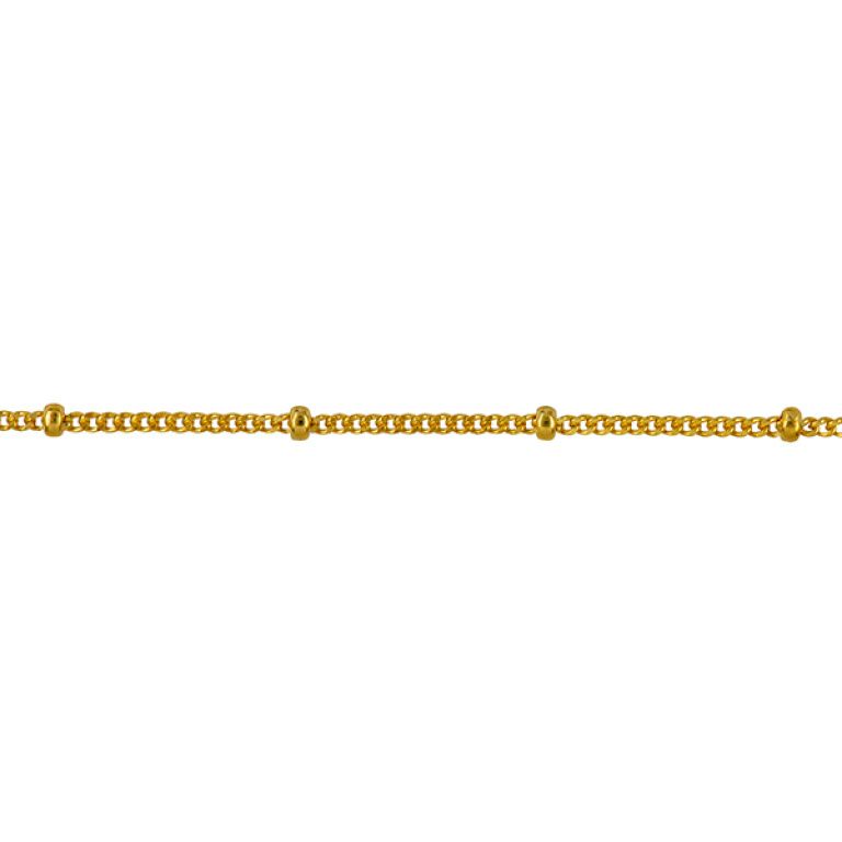 9ct YG Italian Diamond Cut Curb and Ball Chain