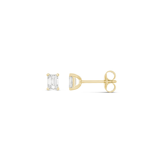 9ct Yellow Gold 4-Claw Diamond Stud Earrings
