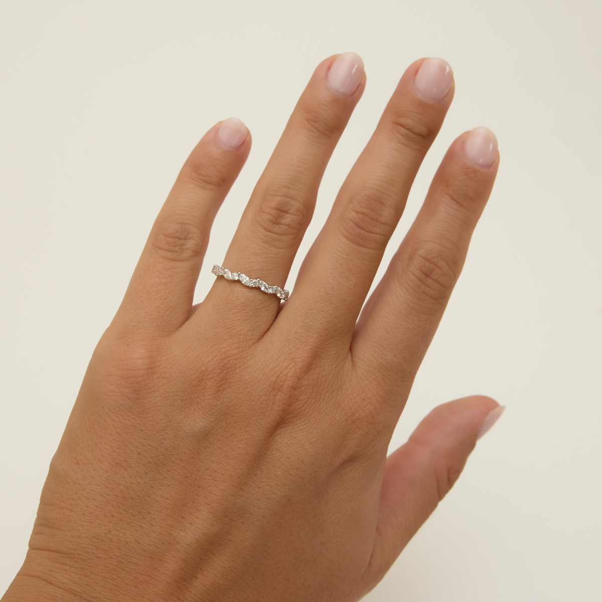 0.50cttw Marquise & Round Diamond Statement Band