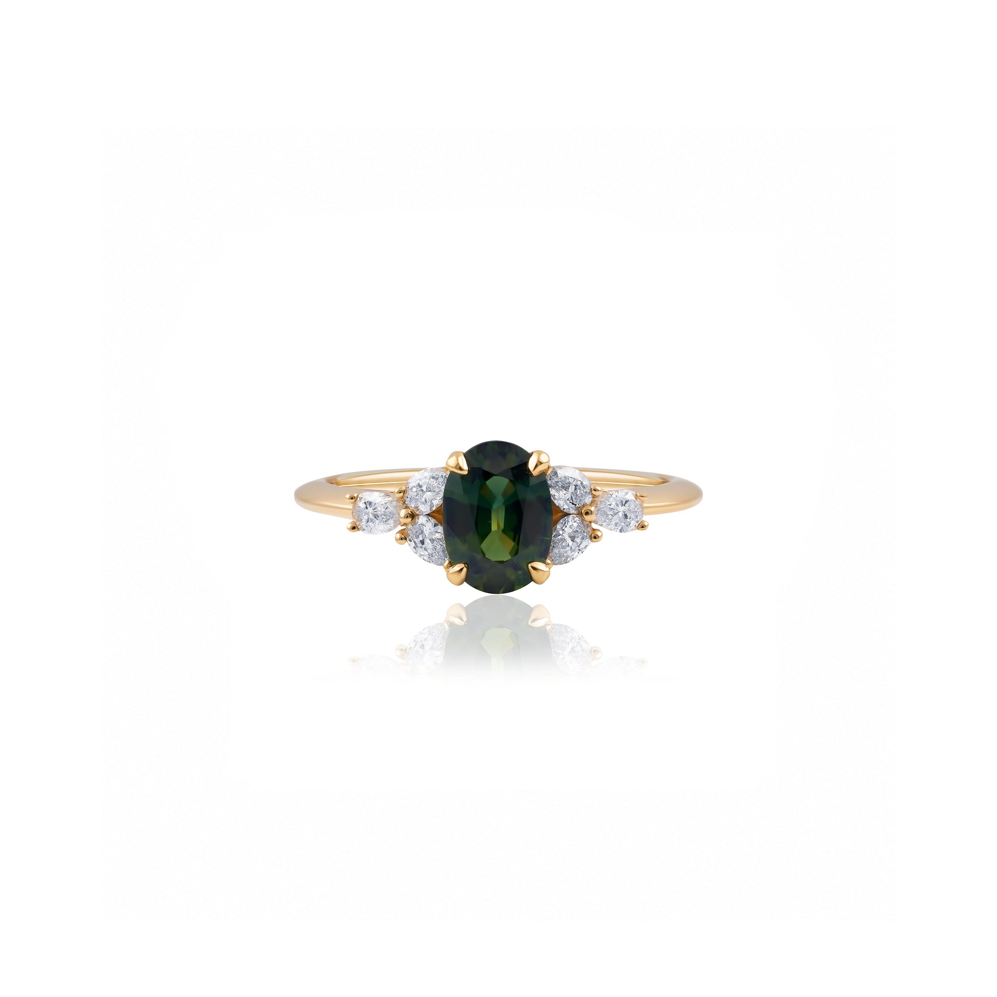 0.95ct Australian Green Sapphire Engagement Ring