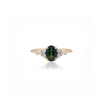 0.95ct Australian Green Sapphire Engagement Ring
