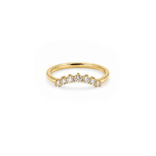 Seven-Stone Diamond Contour Wedding Ring