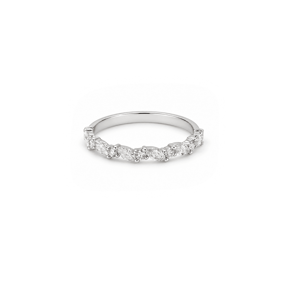 0.50cttw Marquise & Round Diamond Statement Band