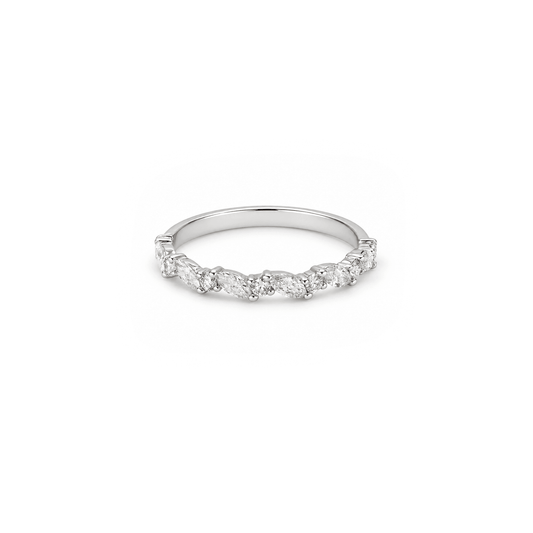 0.50cttw Marquise & Round Diamond Statement Band