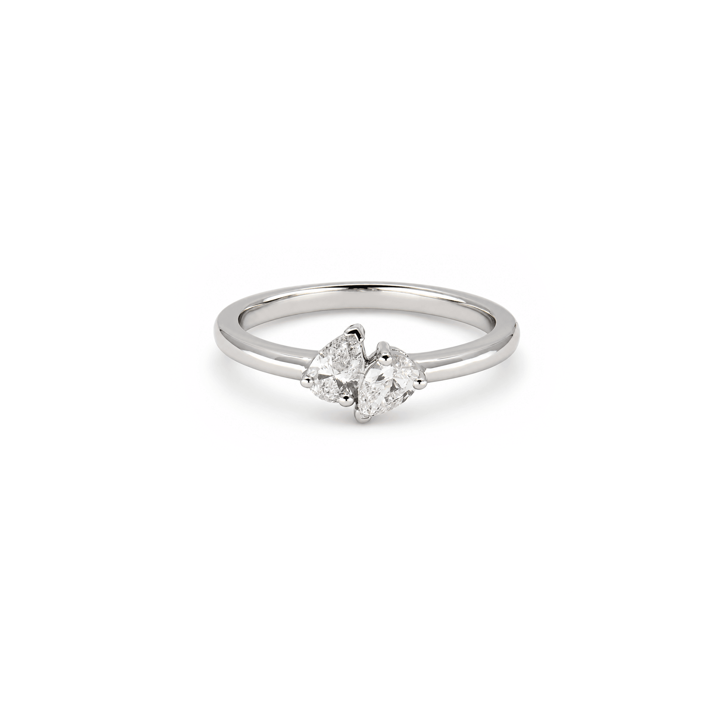 0.40cttw Pear Diamond Toi et Moi Ring