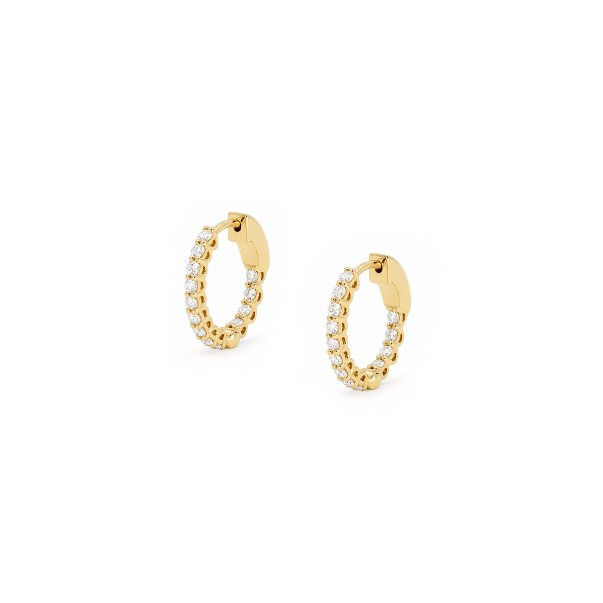 18ct Yellow Gold 0.50cttw Inside-Out Diamond Hoop Earrings
