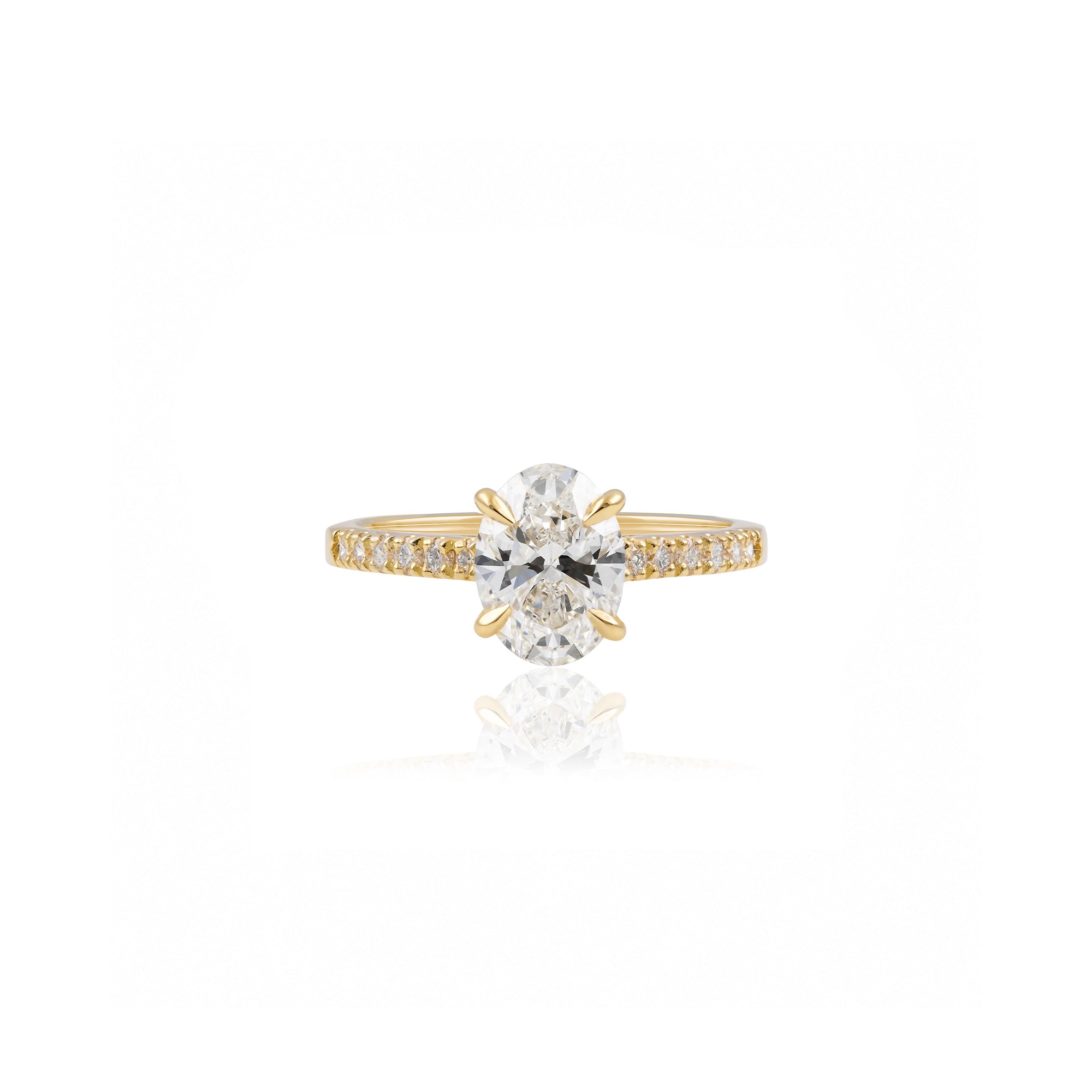 1.5ct Oval Solitaire with Pavé Band in 18ct Yellow Gold