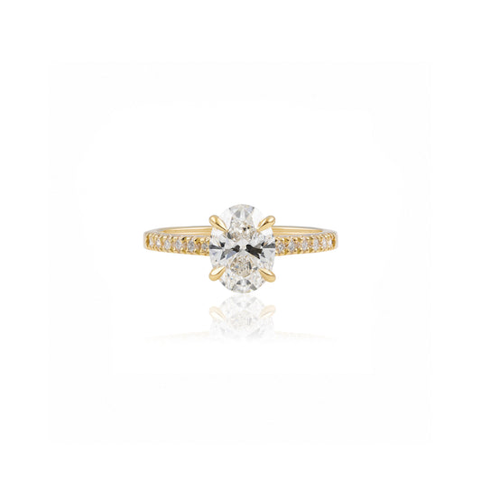 1.5ct Oval Solitaire with Pavé Band in 18ct Yellow Gold