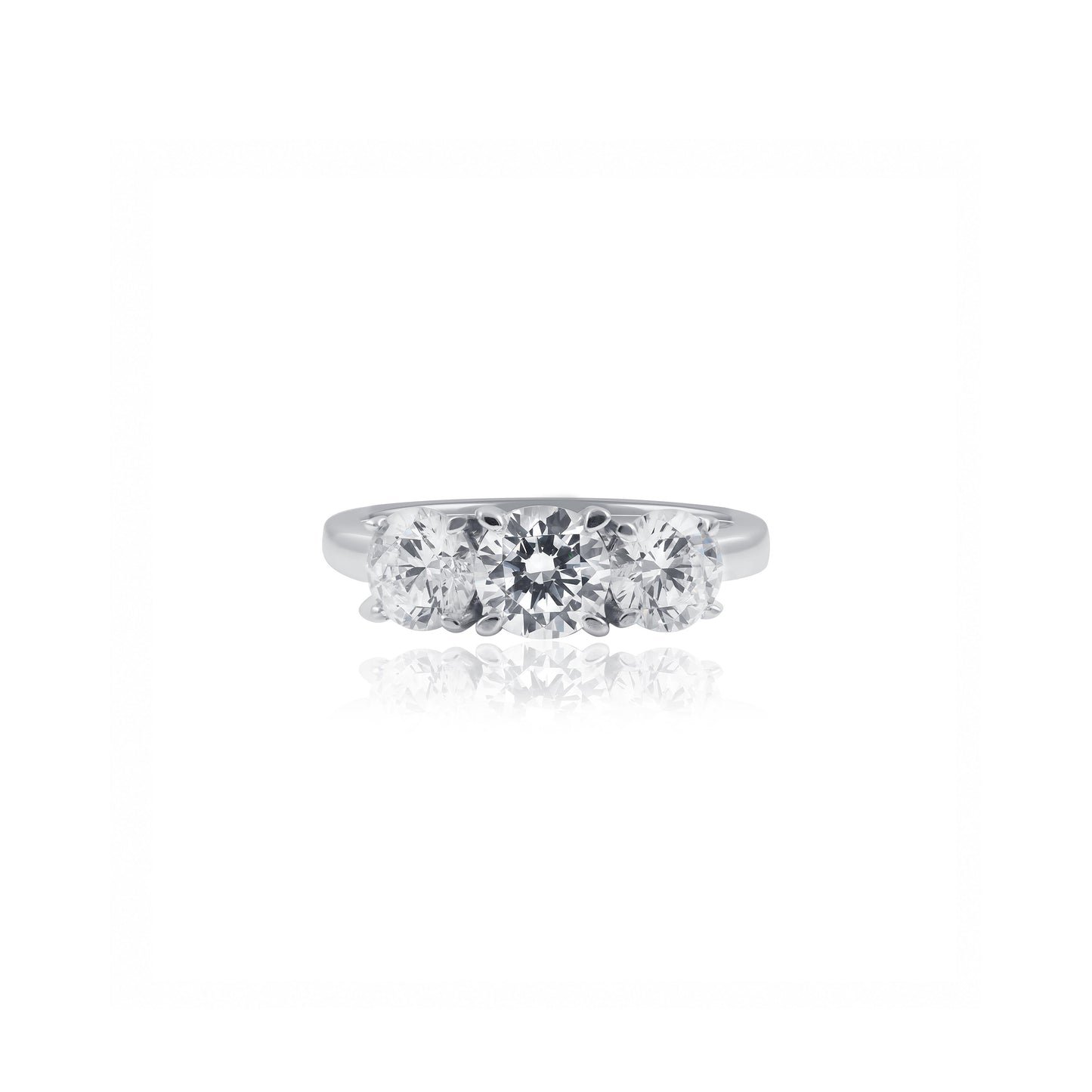 14ct White Gold Round Trilogy Engagement Ring