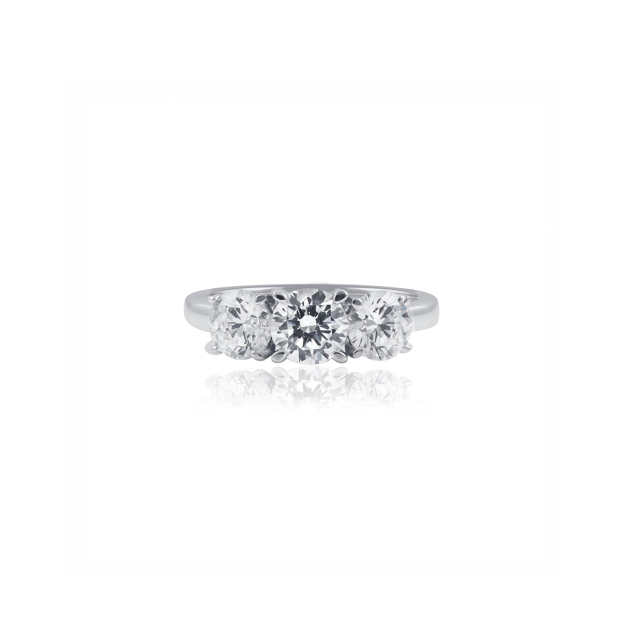 14ct White Gold Round Trilogy Engagement Ring