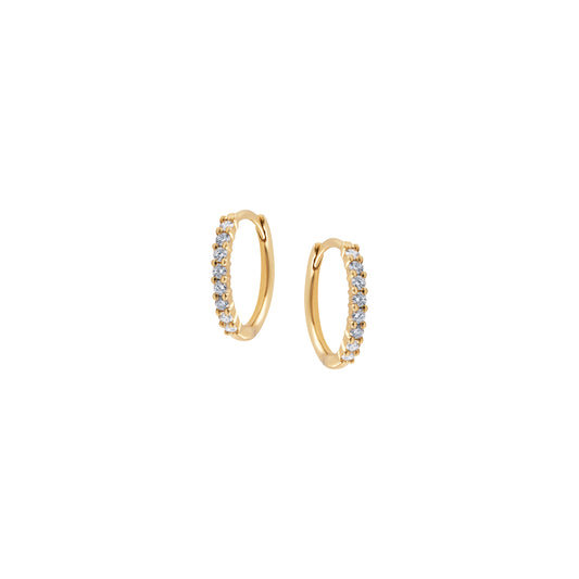14ct Yellow Gold Diamond Huggie Earrings