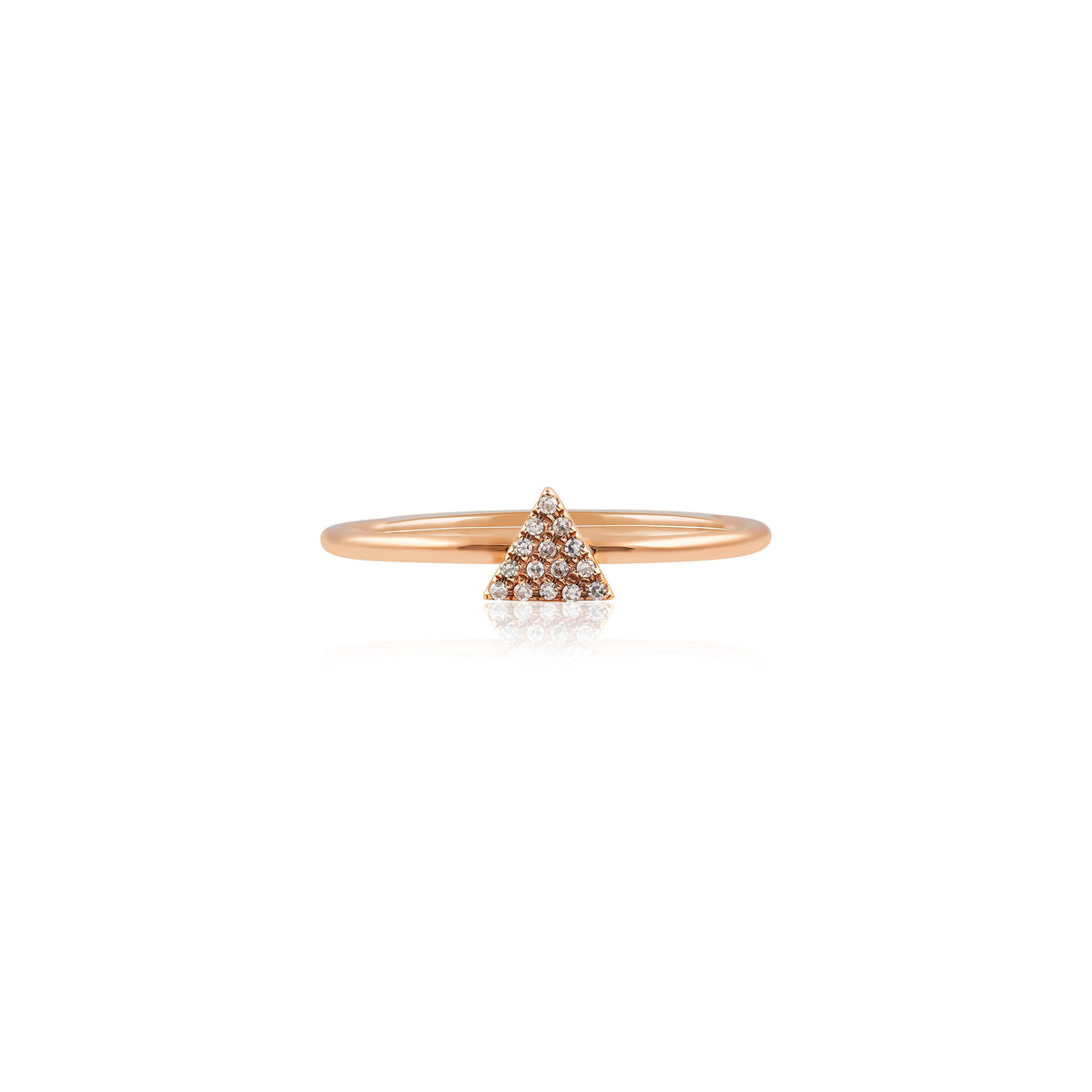 Rose Gold Diamond Triangle Ring