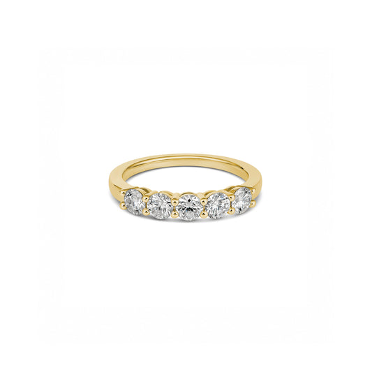 18ct Yellow Gold Round 5 Stone Diamond Ring