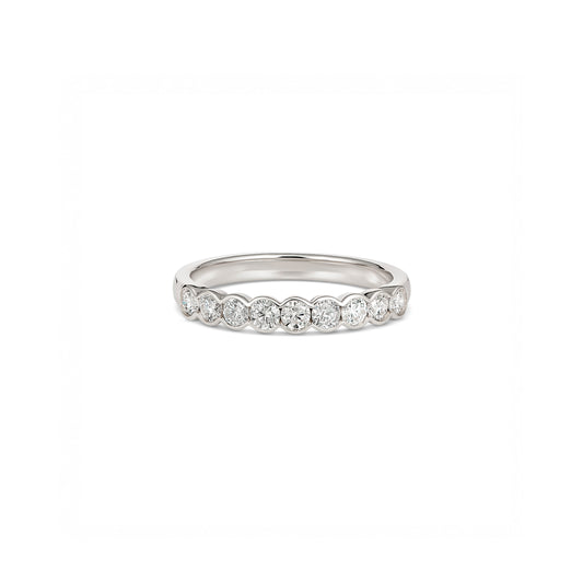 18ct White Gold Semi-Bezel Diamond Ring