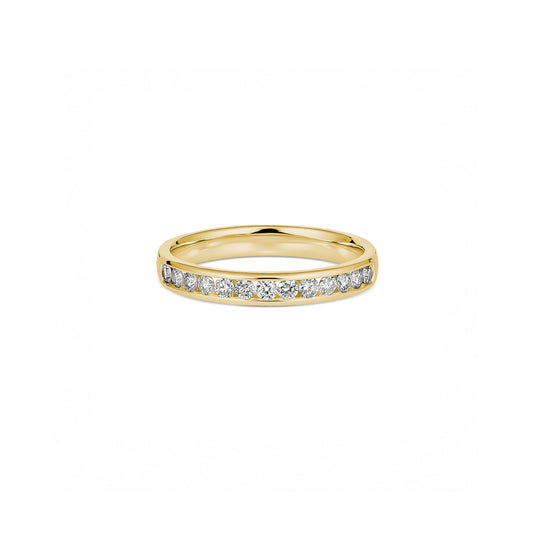 18ct Yellow Gold Channel Set Diamond Wedding Ring