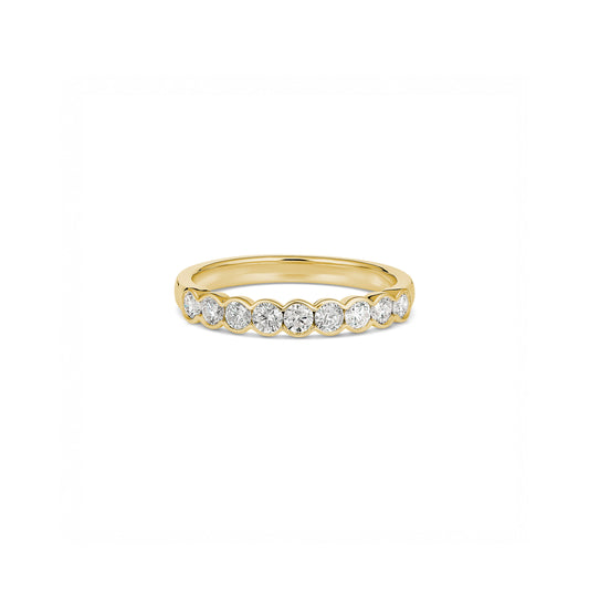 18ct Yellow Gold Semi-Bezel Diamond Ring