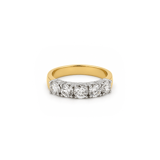 1.60cttw Five-Stone Diamond Statement Ring